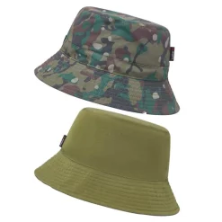 Bob Trakker Reversible Water-Resistant Bucket Hat - Kaki/Camo