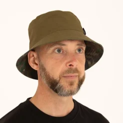Bob Trakker Reversible Water-Resistant Bucket Hat - Kaki/Camo