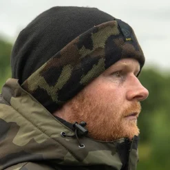 Bonnet Avid Carp Beanie - Noir/Camo