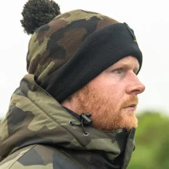 Bonnet Avid Carp Bobble Hat - Noir/Camo