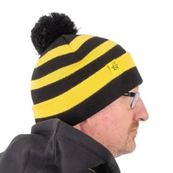 Bonnet Black Cat Bobble Hat - Noir/Jaune
