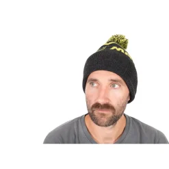 Bonnet Fox Matrix Lime & Grey Bobble Hat - Gris