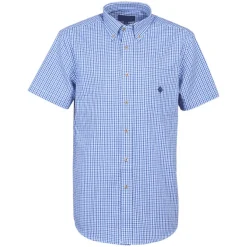 Chemise Manches Courtes Homme Idaho Grand Voile - Blanc/Bleu