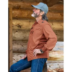 Chemise Manches Longues Homme Devaux Ranger - Brun