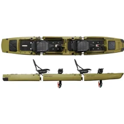 Kingfisher Duo Kayak De Pêche Point 65°N Modulable Deux Places - Vert Armée